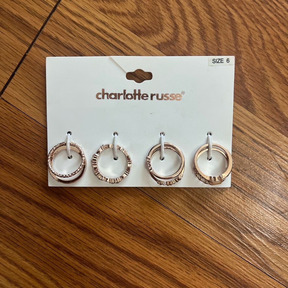 Charlotte Russe Rose Gold Ring Set
